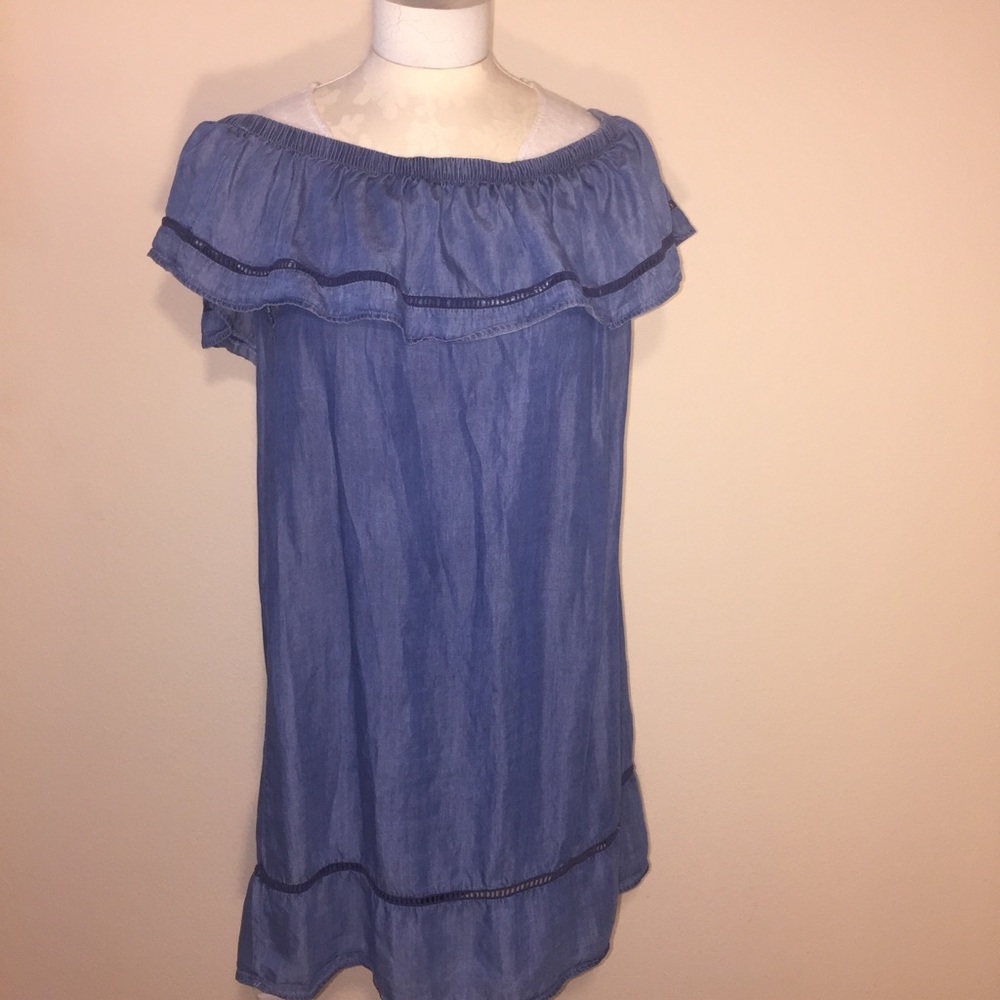 TOSKA-Chambray Blue Dress-L